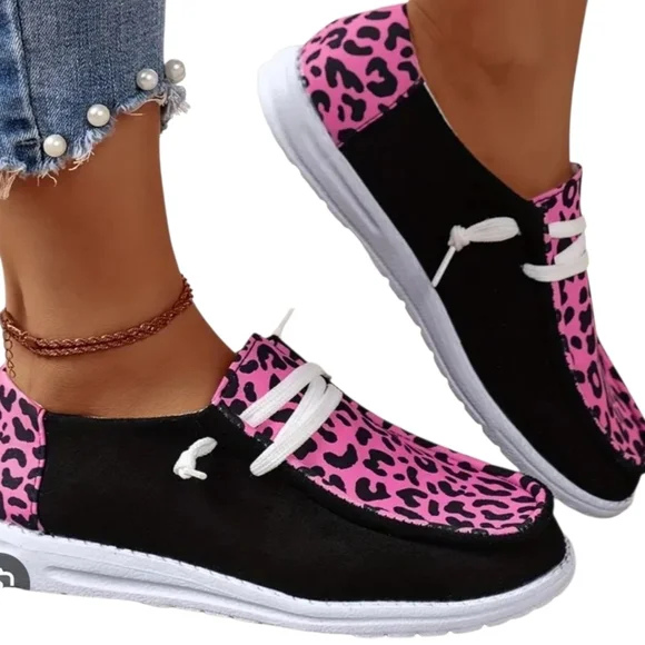 Mommy & Me Pink Leopard Slip-On Shoes Women’s 8 & Little Kids 10 Matching - Picture 3 of 11